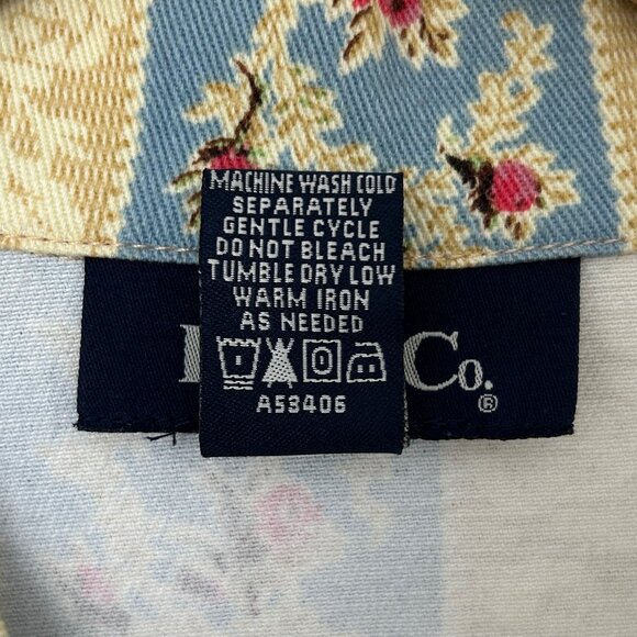 Denim & Co Vintage Striped Floral Denim Jean Jacket (M) - Picture 14 of 15